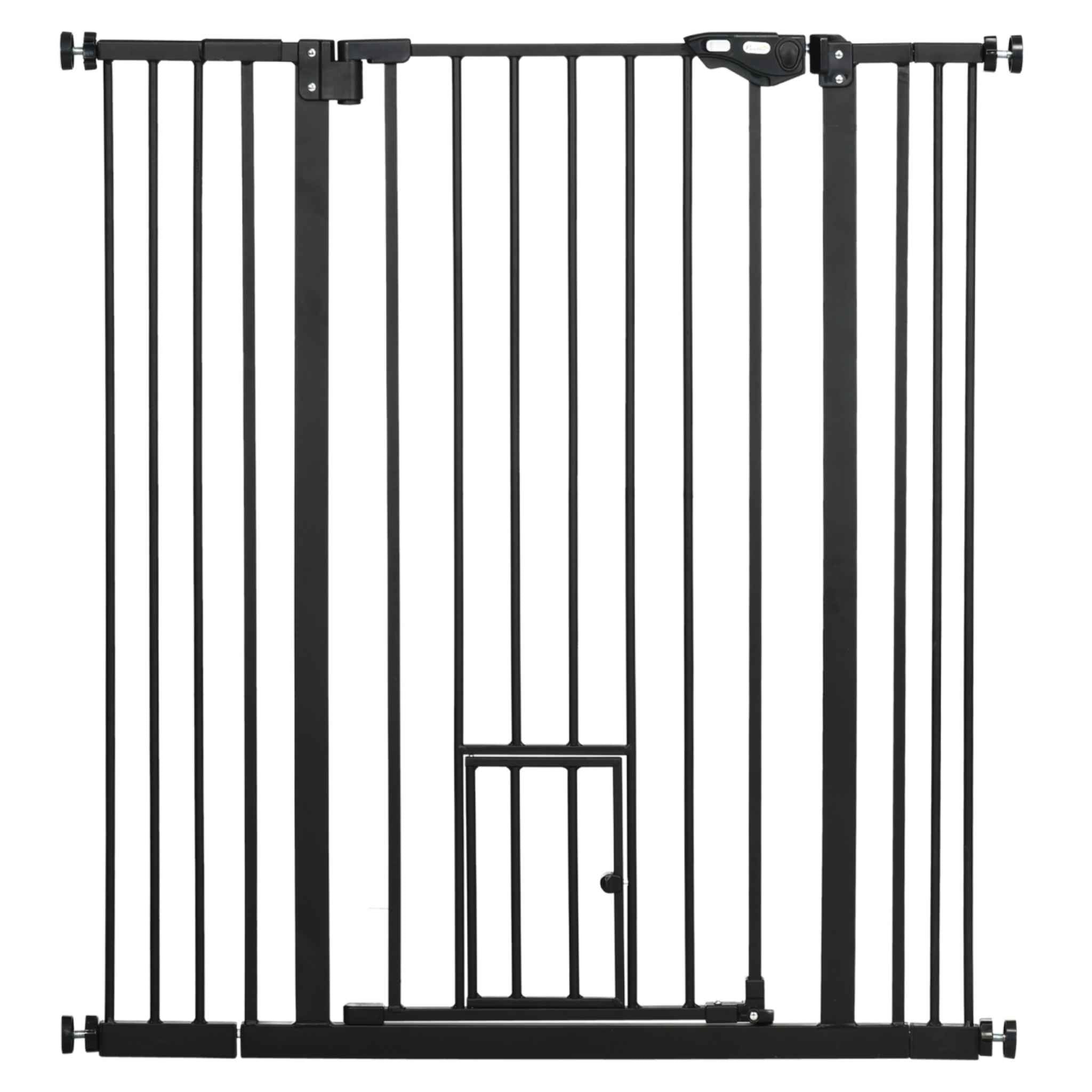 Extra tall and wide black metal pet gate