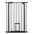 Extra tall narrow black metal pet gate 74-80cm x 104cm
