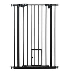 Extra tall narrow black metal pet gate 74-80cm x 104cm
