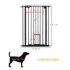 Extra tall narrow black pet gate 74-80cm x 104cm dimensions