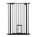 Extra tall pet gate with cat gate black 74-101cm x 104cm