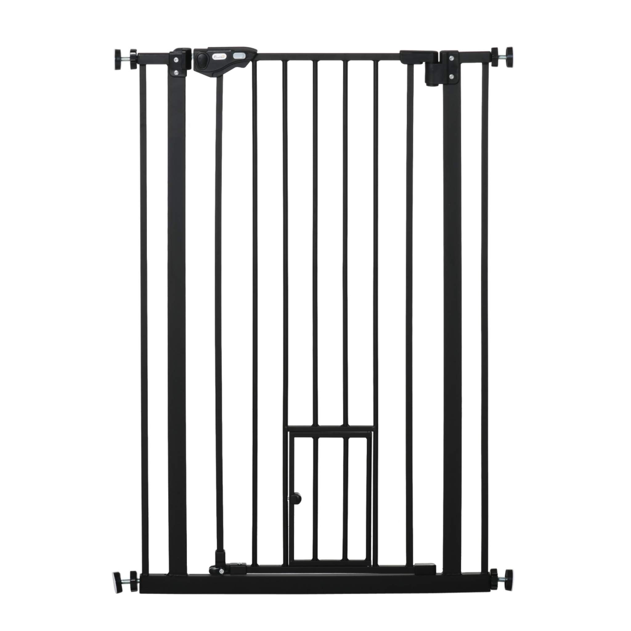 Extra tall pet gate with cat gate black 74-101cm x 104cm