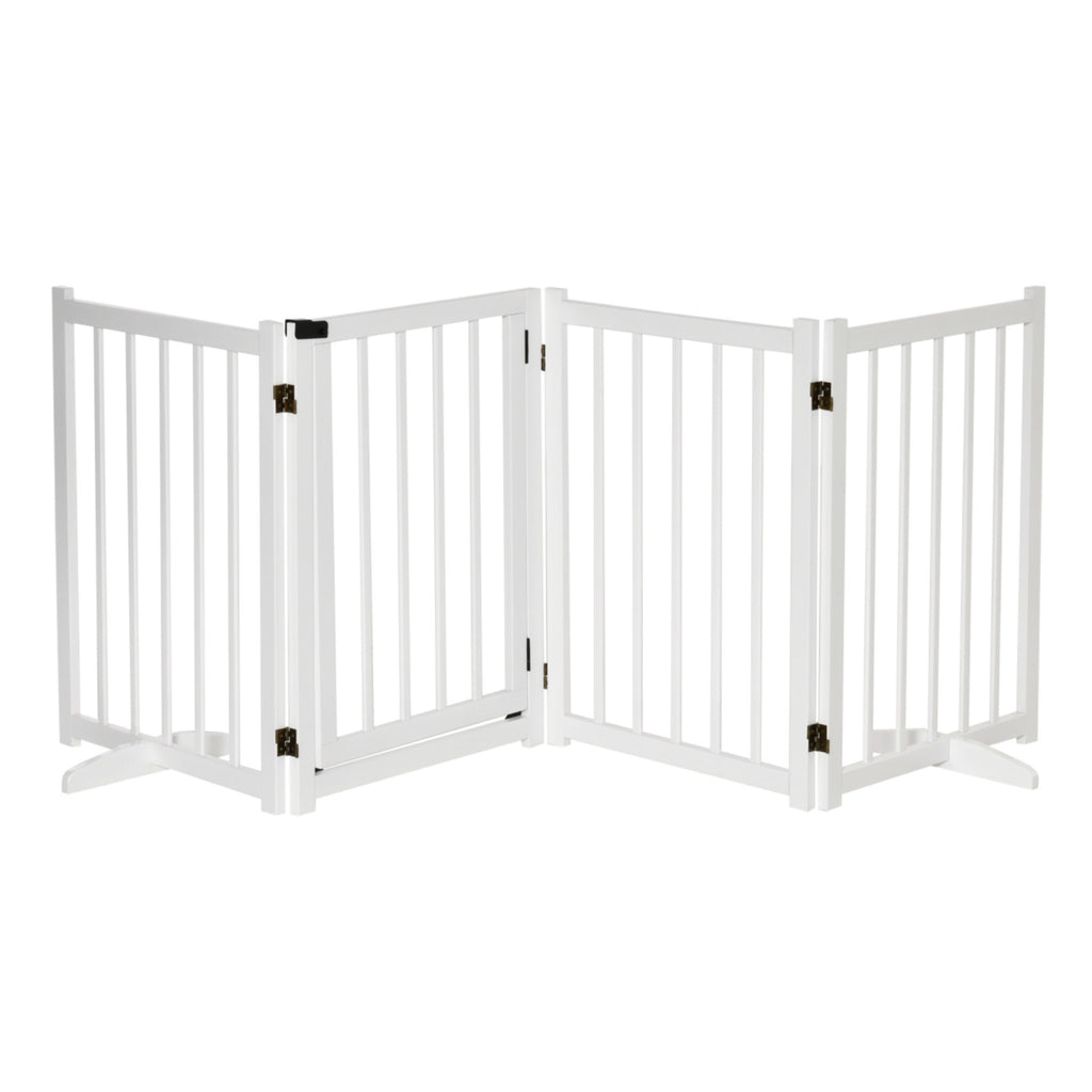 Extra wide freestanding pet gate 4 white panels 237cm x 80cm