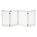 Extra wide freestanding pet gate 4 white panels 237cm x 80cm