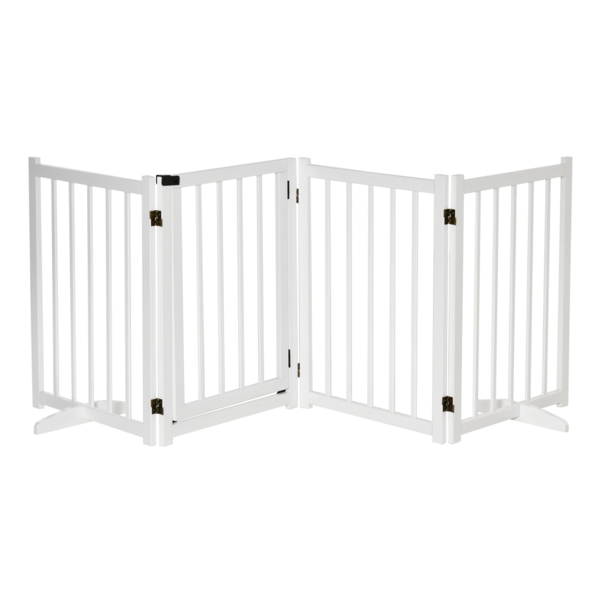 Extra wide freestanding pet gate 4 white panels 237cm x 80cm