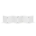 Extra wide freestanding pet gate 6 white wooden panels 432cm x 70cm