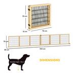 Extra wide freestanding pet gate 6 wooden panels 432cm x 70cm dimensions