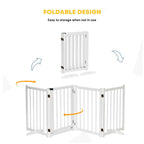 Extra wide white pet gate folding design