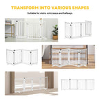 Extra wide white wooden dog safety gate in various shapes