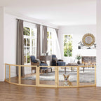 Extra wide wooden pet barrier in living room