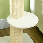First level of small cream cat tower