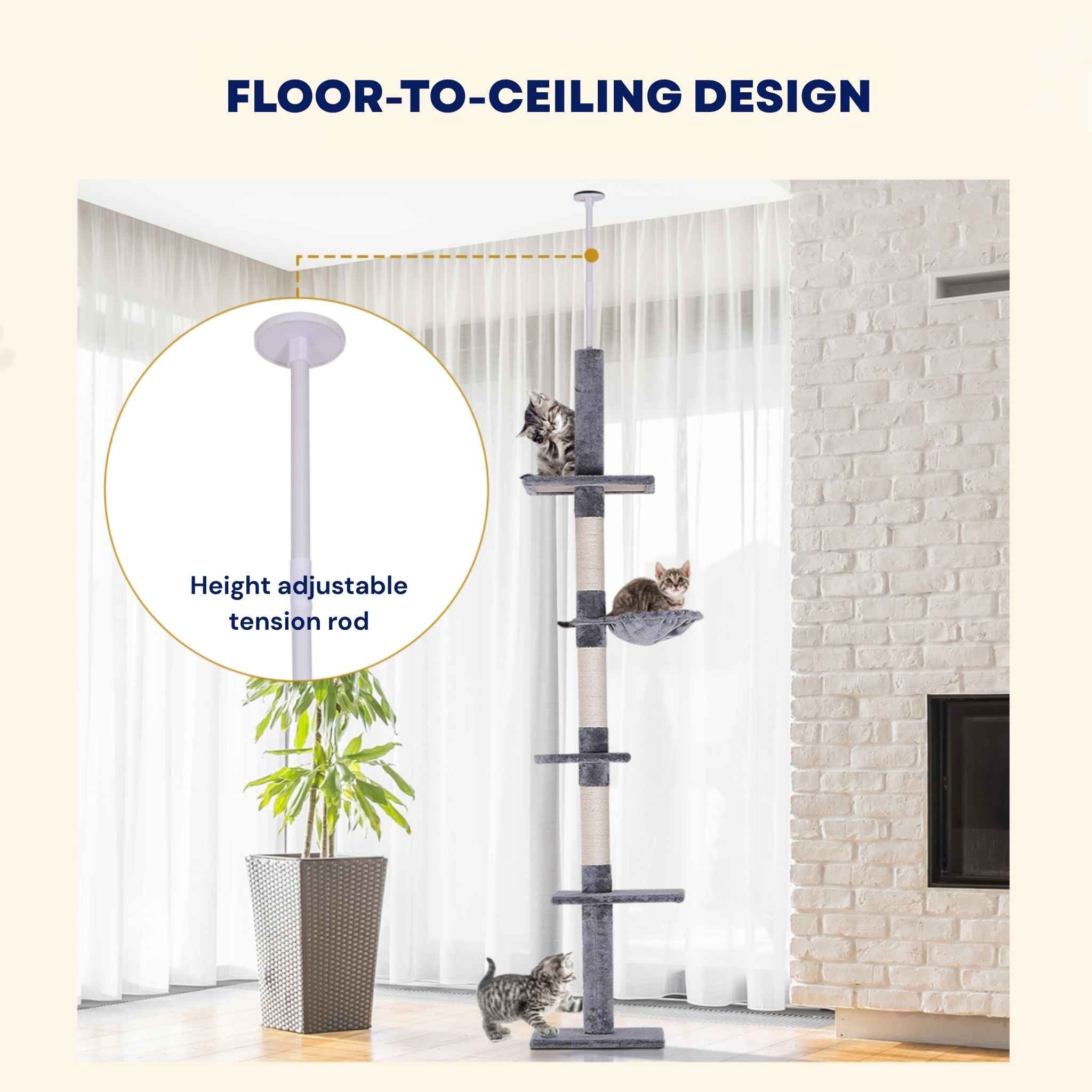 Floor to ceiling adjustable tension rod diagram