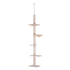 Floor to ceiling beige cat tree tower