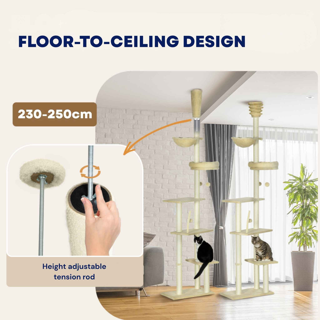 Floor to ceiling tension rod