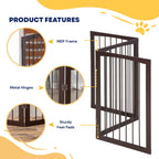 Foldable black pet gate features