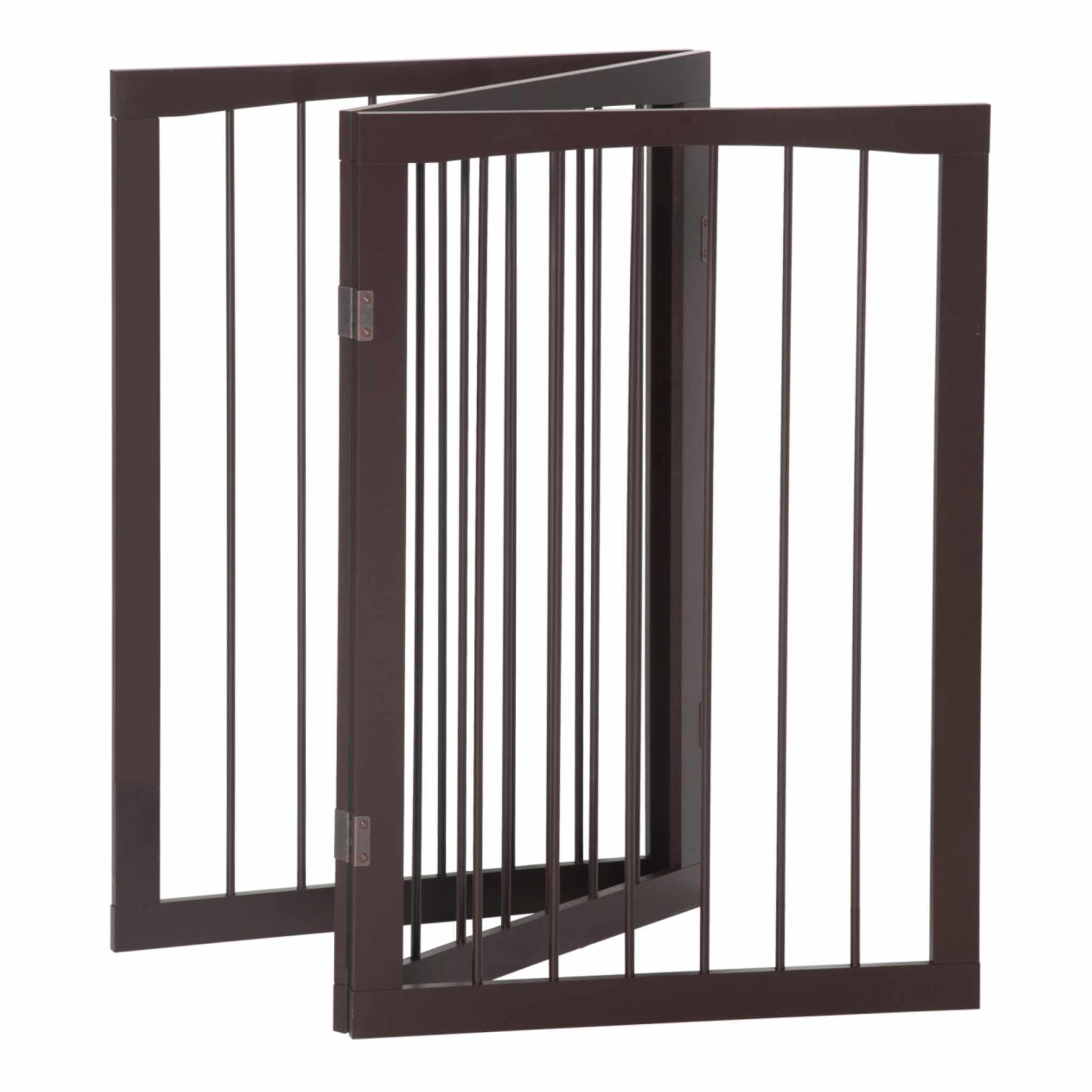 Foldable black pet gate