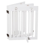 Folded white wooden dog gate