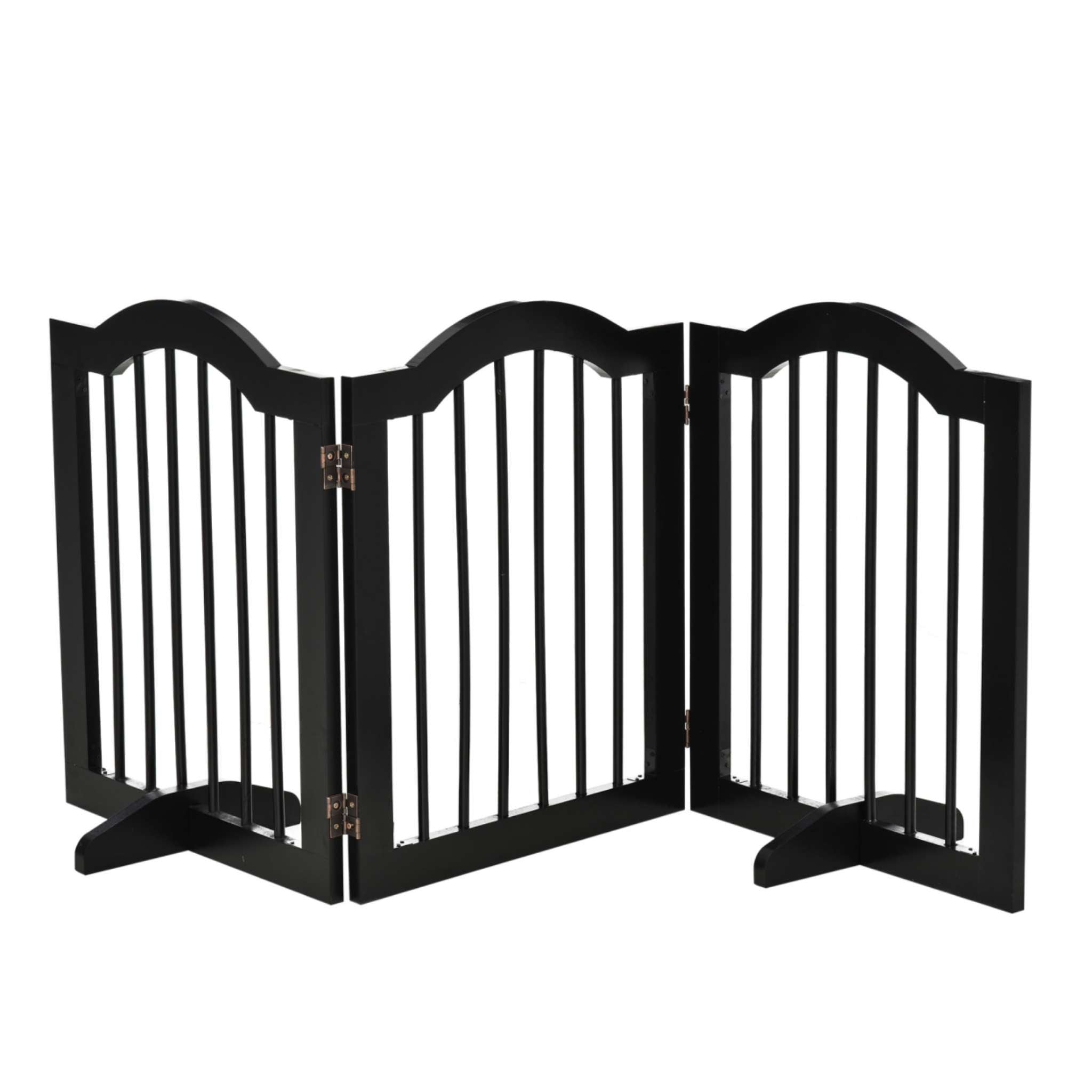 Freestanding pet gate 3 black panels 154cm x 61cm