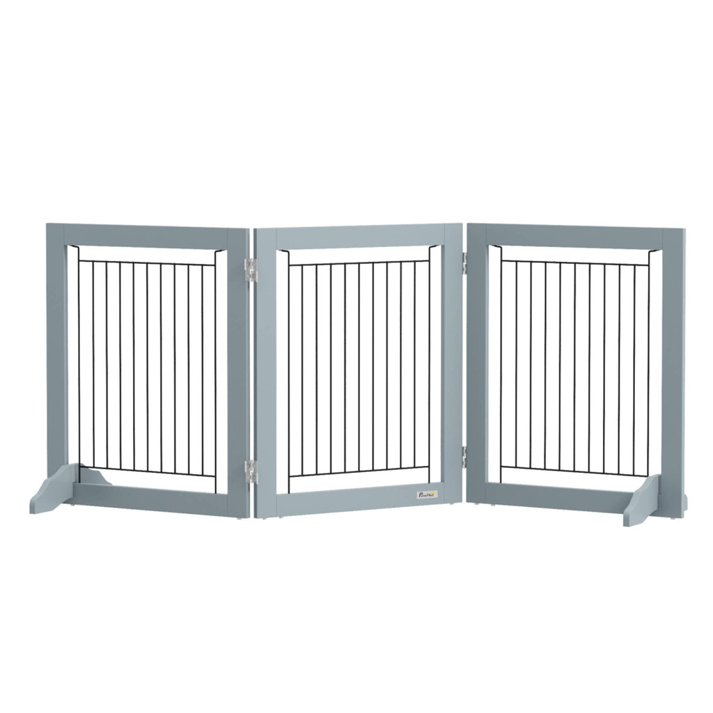 Freestanding pet gate 3 grey panels 154cm x 60cm