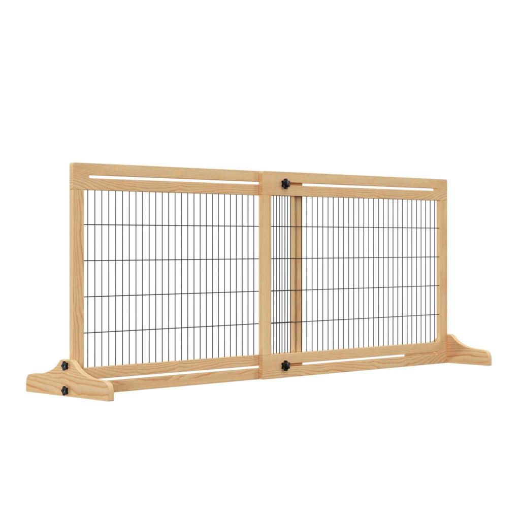 Freestanding wooden pet gate 104–183cm x 69cm