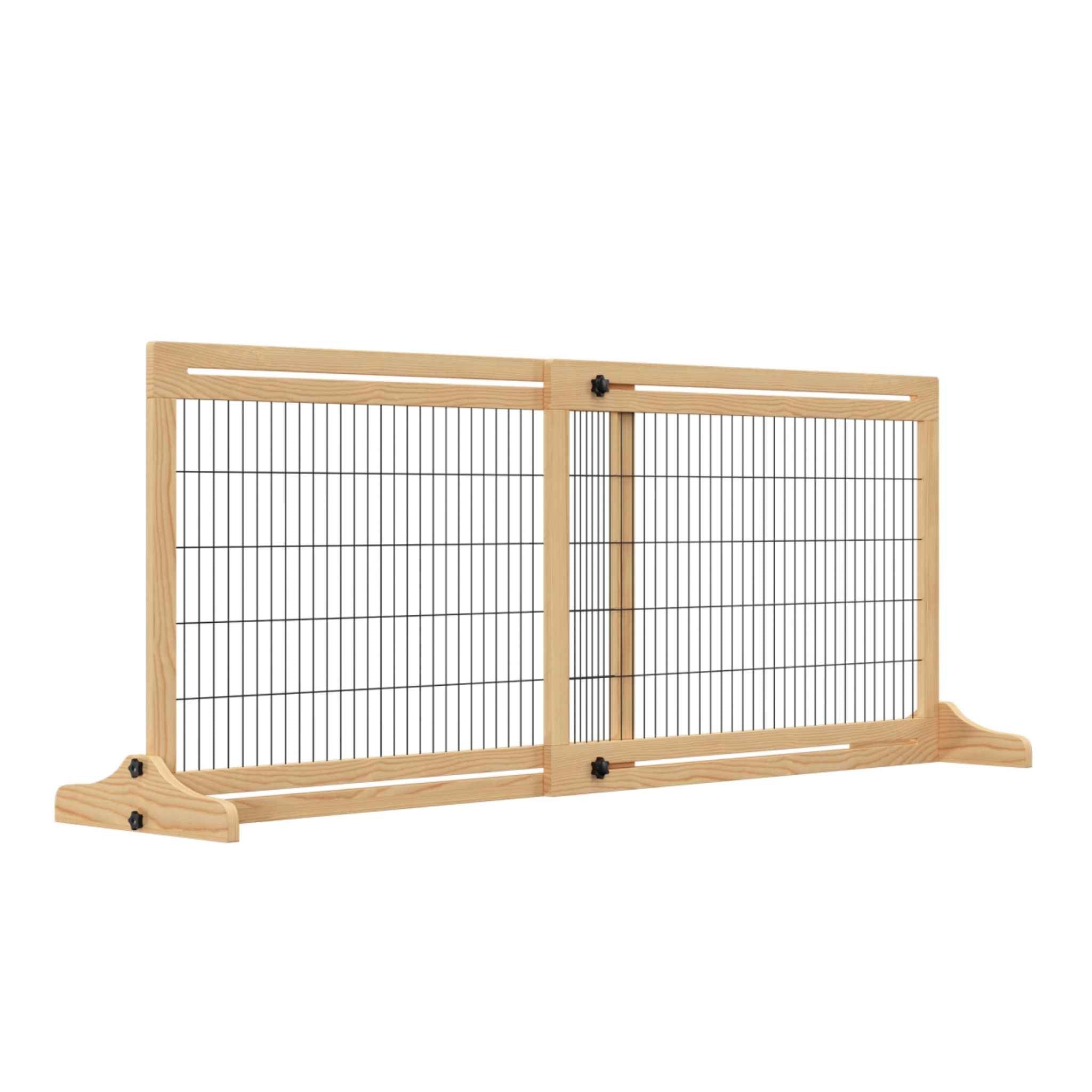 Freestanding wooden pet gate 104–183cm x 69cm