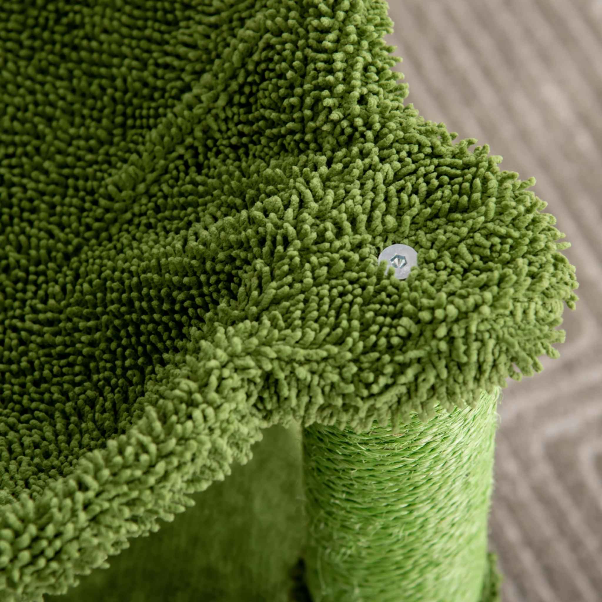Green chenille fabric