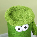 Green plush fabric perch