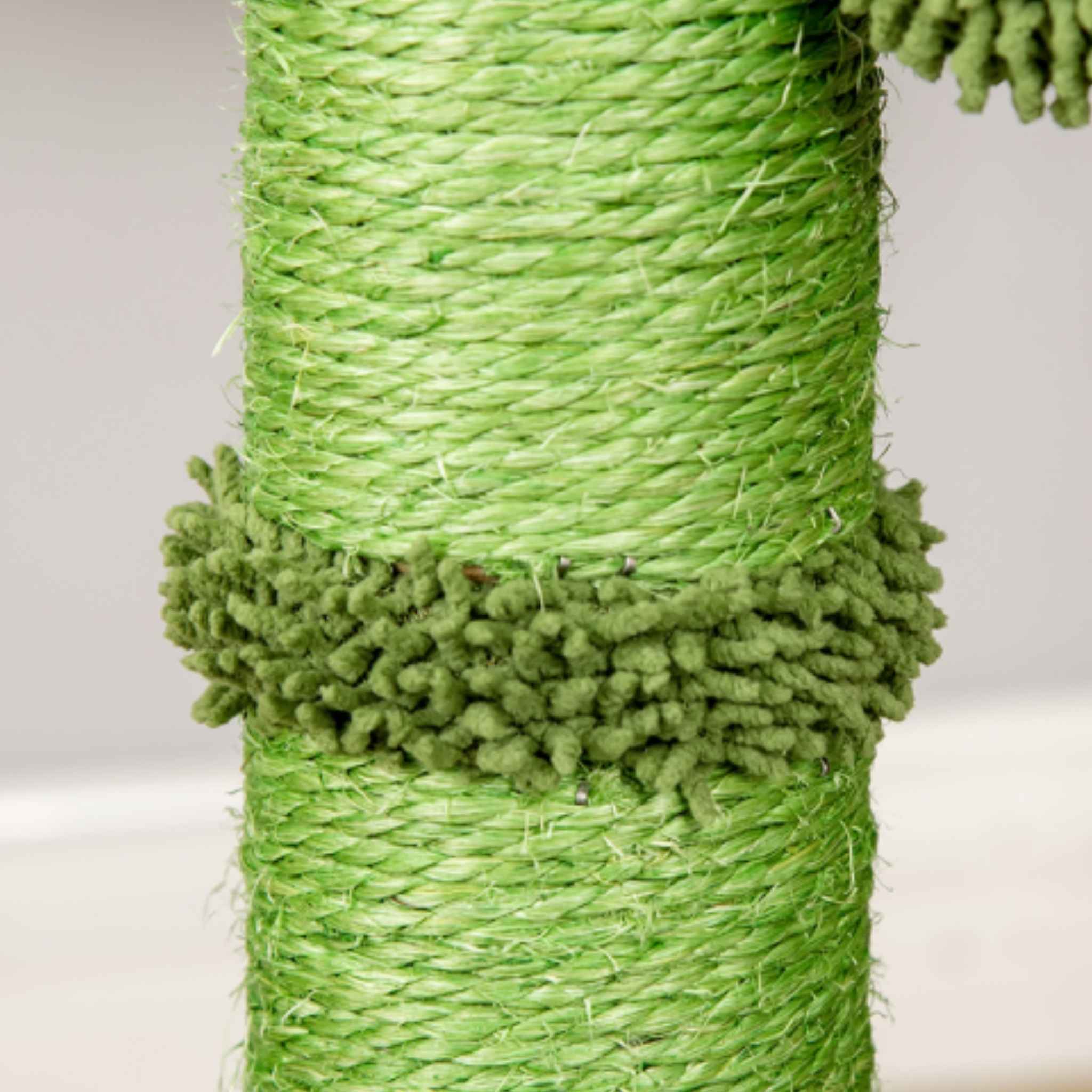 Green sisal rope scratching post