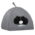 Grey cat bed cave