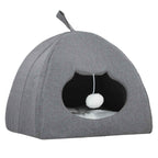 Grey cat bed cave