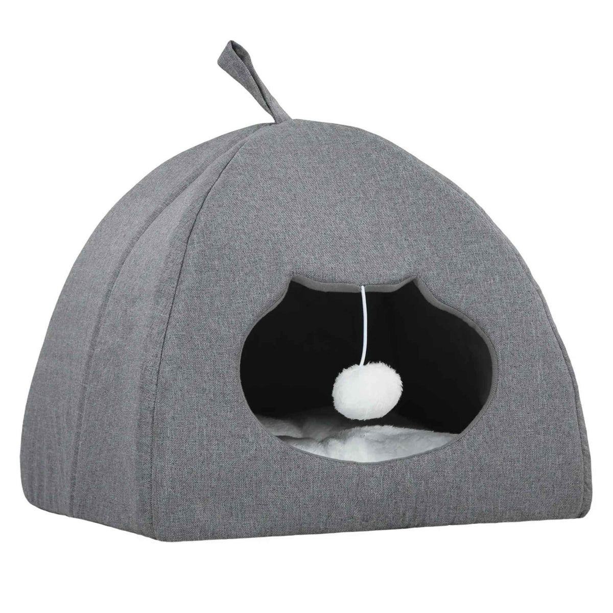 Grey cat bed cave