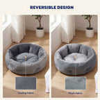 Grey cat bed reversible design