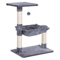 Grey cat tree 70cm tall grey plush fabric