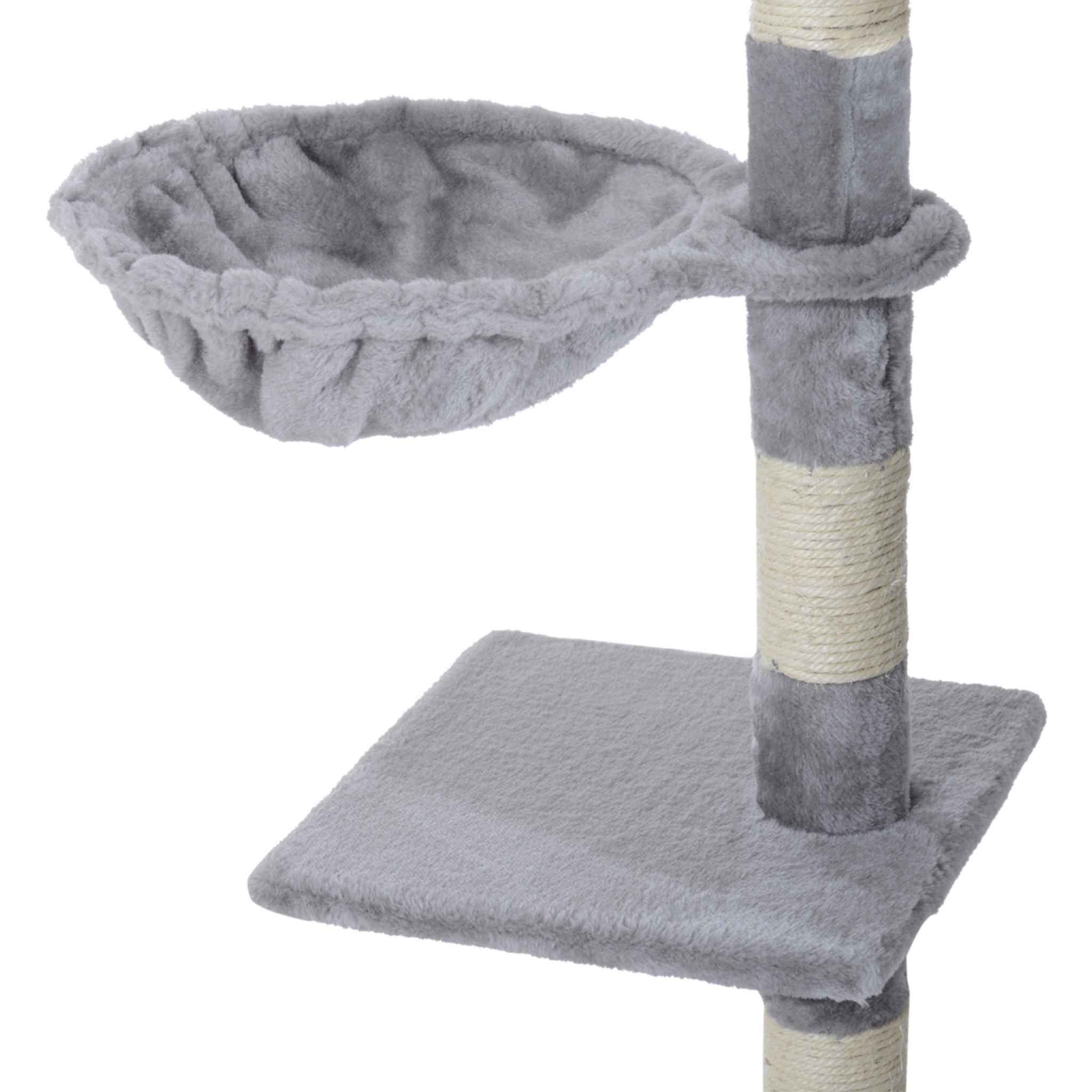 Grey cat tree bed
