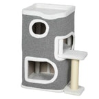 Grey cat tree house
