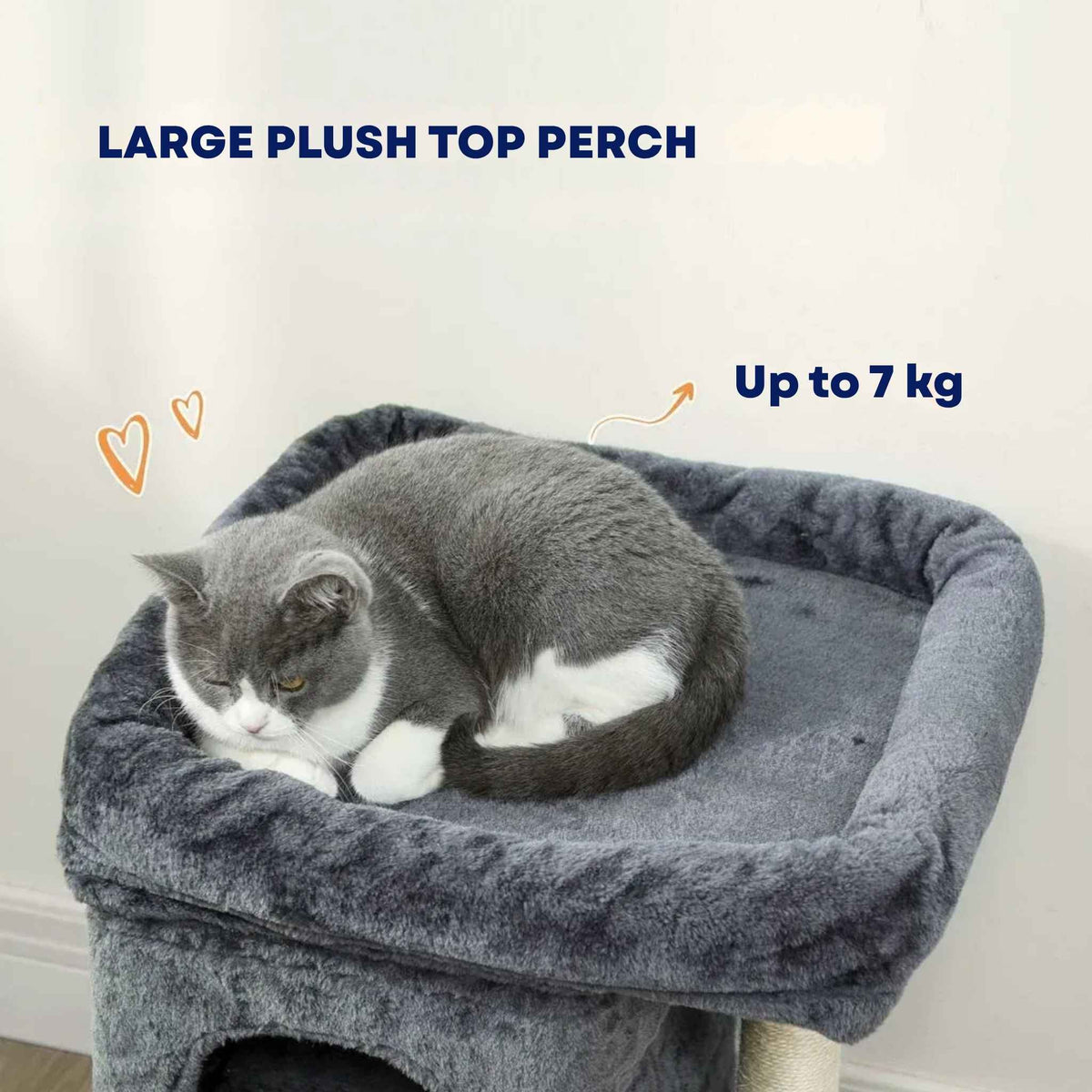 Grey fabric top perch