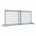 Grey freestanding pet gate 104cm-183cm adjustable width