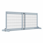 Grey freestanding pet gate 104cm-183cm adjustable width