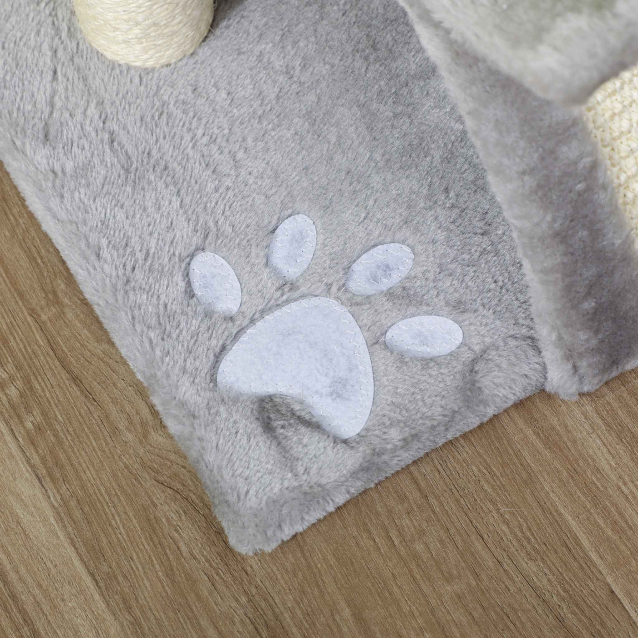 Grey plush fabric base