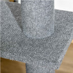 Grey plush fabric on extra tall cat tree
