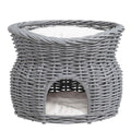 Grey rattan two tier bed