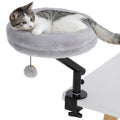 Grey rotatable cat desk bed