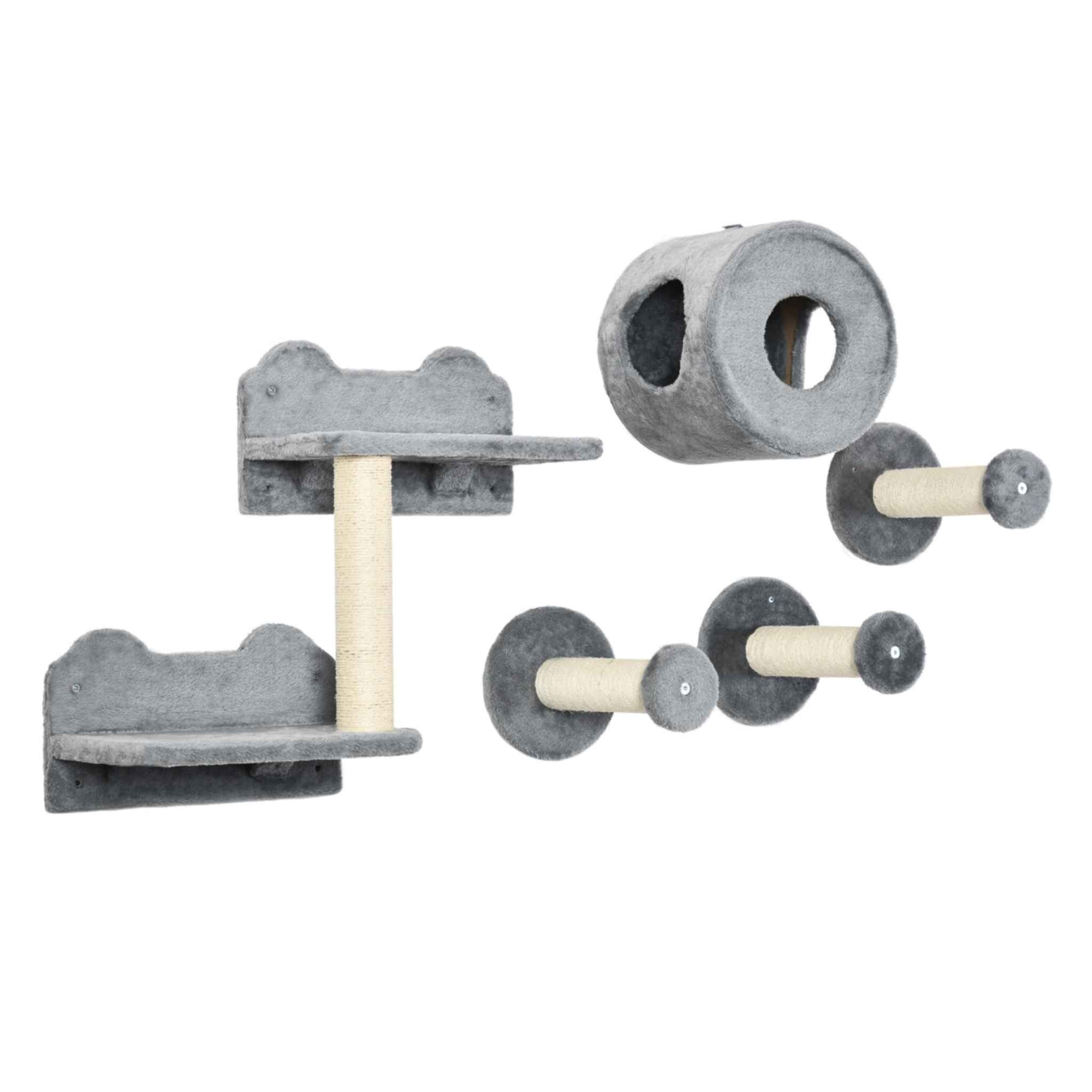 Grey wall mounted cat scratcher