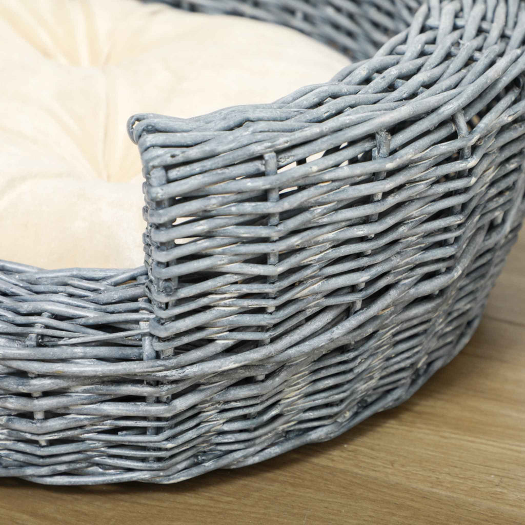 Grey wicker material