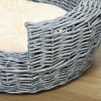 Grey wicker material