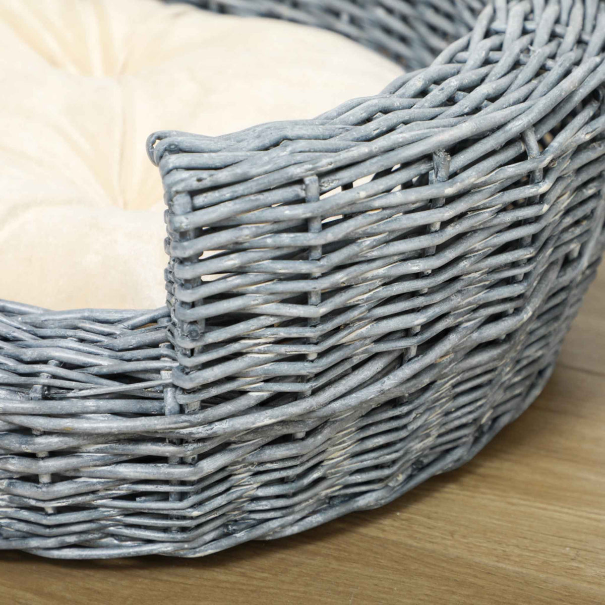Grey wicker material