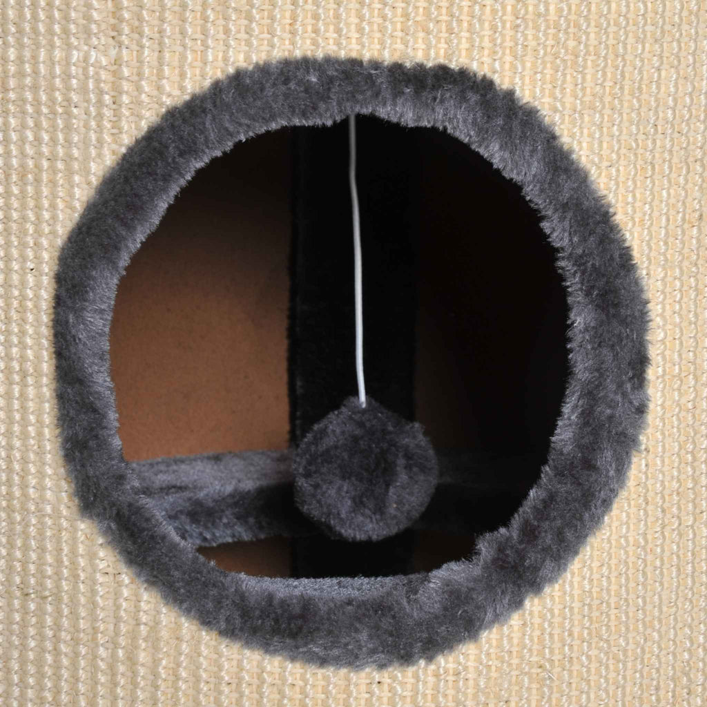 Hideaway and dangling toy on cat barrel
