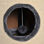 Hideaway and dangling toy on cat barrel