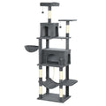 Large cat tree dark grey fabric and sisal rope
