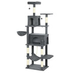 Large cat tree dark grey fabric and sisal rope